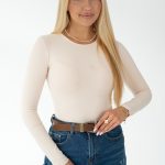 Gładkie body damskie Beżowy – Altivra 1
