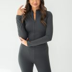 Komplet bluzka na zamek i legginsy Szary – Fitryssa 2