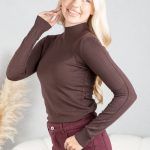 Sweter z półgolfem Czekoladowy – Halynira 3