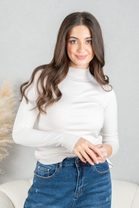 Sweter z półgolfem Beżowy – Halynira 1