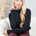 Sweter z półgolfem Czarny – Halynira 3