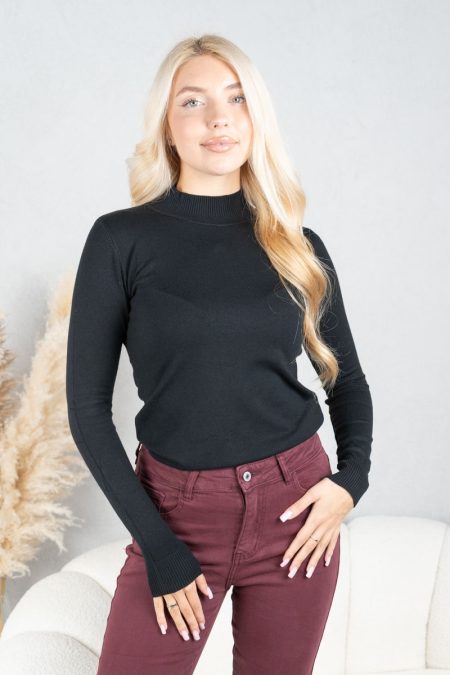 Sweter z półgolfem Czarny – Halynira 1