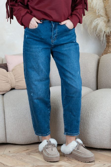 Jeansy damskie balloon z wysokim stanem – Aerivra 1