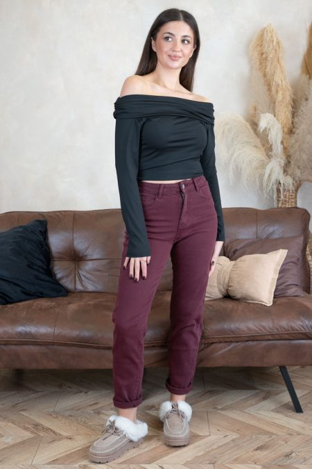 Jeansy mom fit z wysokim stanem – Mivora 1