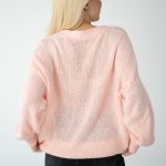 Sweter moherowy rozpinany Pudrowy – Morenza 4