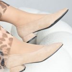 Czółenka zamszowe na niskim słupku Fango – Selivra 4