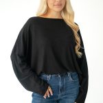 Sweter z wiskozy o klasycznym kroju Czarny – Basivora 1