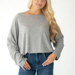 Sweter z wiskozy o klasycznym kroju Szary – Basivora 1