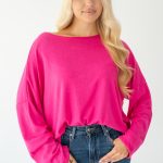 Sweter z wiskozy o klasycznym kroju Różowy – Basivora 1