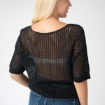 Sweter ażurowy damski Czarny – Florissea 4