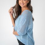 Sweter ażurowy damski Błękitny – Florissea 3