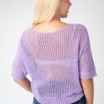 Sweter ażurowy damski Liliowy – Florissea 4