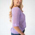 Sweter ażurowy damski Liliowy – Florissea 3
