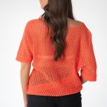 Sweter ażurowy damski Pomarańczowy – Florissea 4