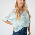 Sweter ażurowy damski Mięta – Florissea 2