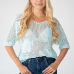 Sweter ażurowy damski Mięta – Florissea 3