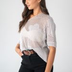 Sweter ażurowy damski Szary – Florissea 2