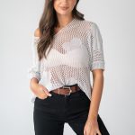 Sweter ażurowy damski Szary – Florissea 3