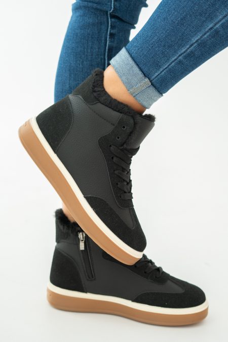 Buty zimowe damskie z futerkiem Czarne – Orlyssa 1