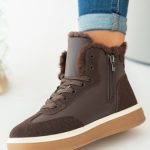 Buty zimowe damskie z futerkiem Czekoladowe – Orlyssa 2