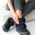Zimowe botki z grubym futerkiem Czarne – Fenira 4