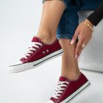 Trampki casualowe damskie Bordowe – Casoria 4