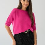 Sweter damski z wiskozy Fuksjowy – Visoria 2