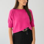 Sweter damski z wiskozy Fuksjowy – Visoria 3