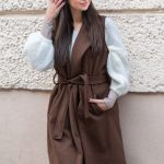 Kamizelka płaszczowa Czekoladowy – Vestynne 4