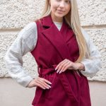 Kamizelka płaszczowa Bordowy – Vestynne 5