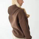Rozpinana bluza z kapturem basic Czekoladowy – Lynorra 3