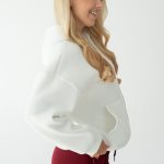 Rozpinana bluza z kapturem basic Biały – Lynorra 3