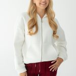 Rozpinana bluza z kapturem basic Biały – Lynorra 1