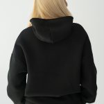 Rozpinana bluza z kapturem basic Czarny – Lynorra 4