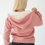 Bluza damska rozpinana ocieplana futerkiem Różowy – Furavelle 4