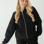Rozpinana bluza z kapturem basic Czarny – Lynorra 2