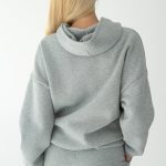 Rozpinana bluza z kapturem basic Szary – Lynorra 4