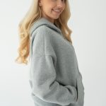 Rozpinana bluza z kapturem basic Szary – Lynorra 3