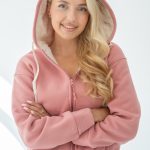 Bluza damska rozpinana ocieplana futerkiem Różowy – Furavelle 2