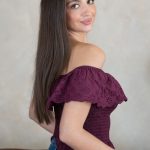 Top hiszpanka z falbanką koronkową Bordowy – Flamoria 5