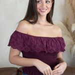 Top hiszpanka z falbanką koronkową Bordowy – Flamoria 4