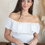 Top hiszpanka z falbanką koronkową Biały – Flamoria 4