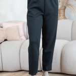 Komplet z ozdobną broszką – bluzka i spodnie Czarny – Starivra 4