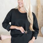 Komplet z ozdobną broszką – bluzka i spodnie Czarny – Starivra 5