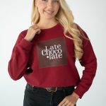 Bluza z nadrukiem Late Chocolate Bordowy – Serynne 2