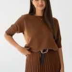 Sweter damski z wiskozy Czekoladowy – Visoria 3