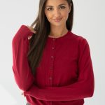 Sweter zapinany na guziki Bordowy – Butonisse 1