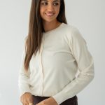 Sweter zapinany na guziki Beżowy – Butonisse 1