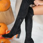 Kozaki z ozdobnym obcasem Czarny – Evarisse 4