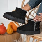 Śniegowce w stylu UGG kolor fango na kartonie SAND - Czarny 3